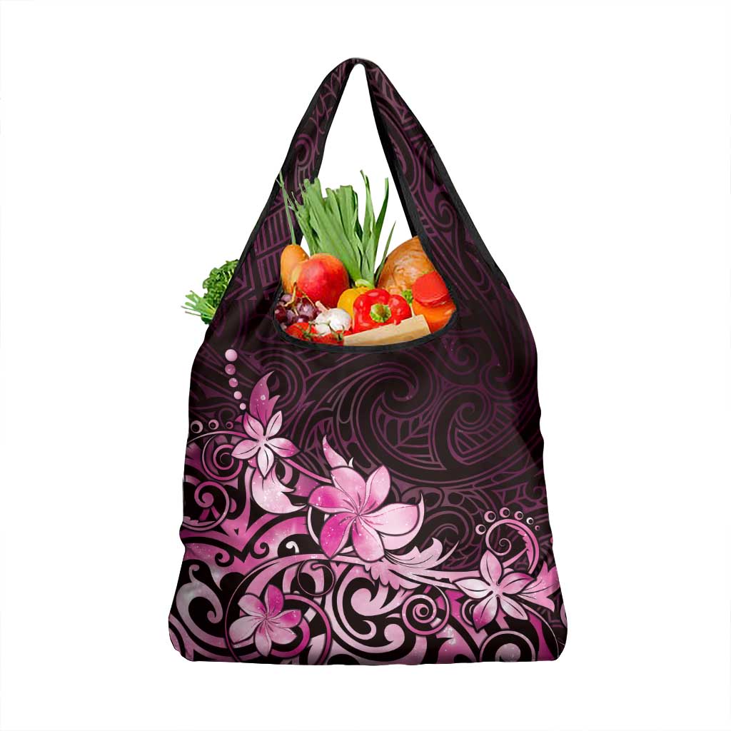 Matariki New Zealand Grocery Bag Maori Pattern Pink Galaxy