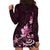 Matariki New Zealand Hoodie Dress Maori Pattern Pink Galaxy