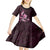 Matariki New Zealand Kid Short Sleeve Dress Maori Pattern Pink Galaxy