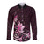 Matariki New Zealand Long Sleeve Button Shirt Maori Pattern Pink Galaxy