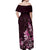 Matariki New Zealand Off Shoulder Maxi Dress Maori Pattern Pink Galaxy