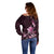 Matariki New Zealand Off Shoulder Sweater Maori Pattern Pink Galaxy