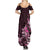 Matariki New Zealand Summer Maxi Dress Maori Pattern Pink Galaxy