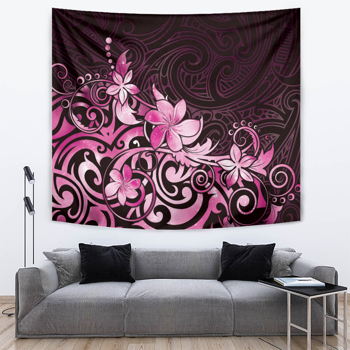 Matariki New Zealand Tapestry Maori Pattern Pink Galaxy