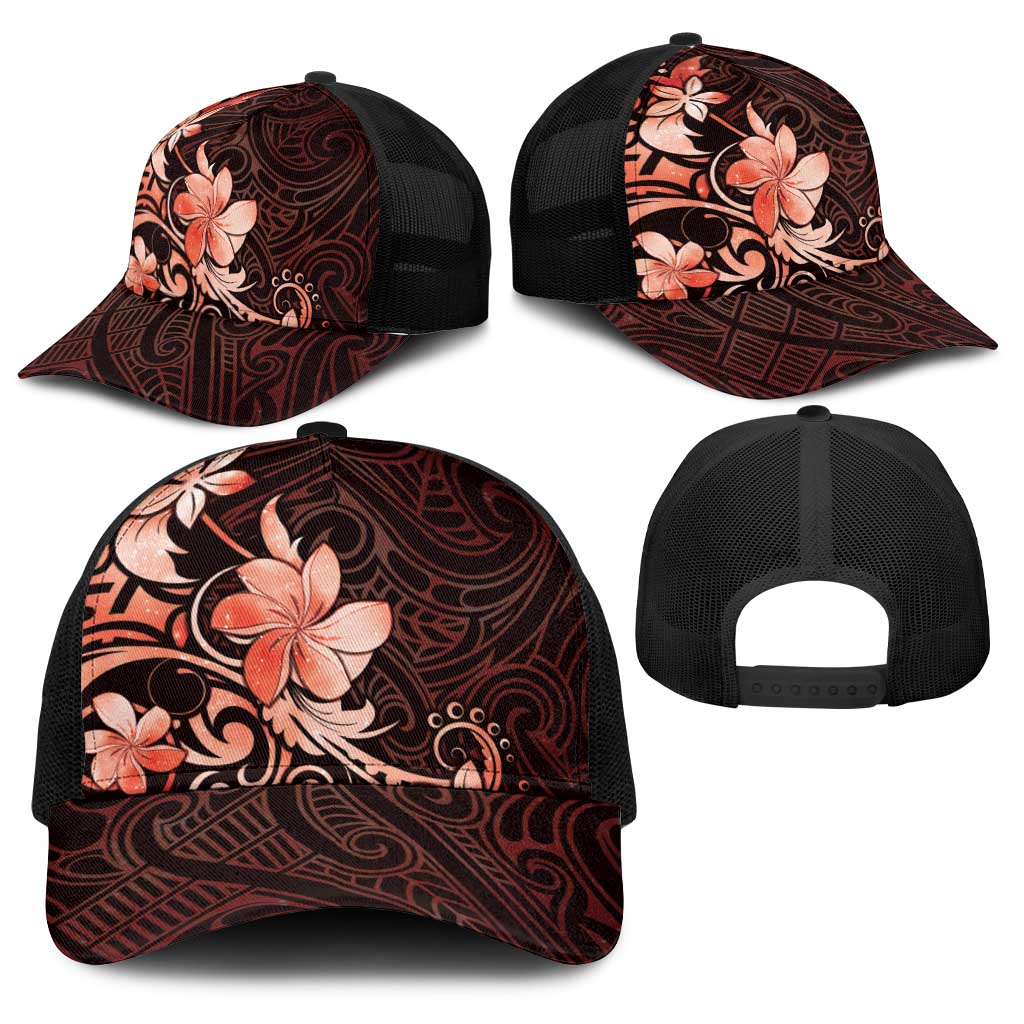 Matariki New Zealand Baseball Net Cap Maori Pattern Red Galaxy LT05 - Polynesian Pride