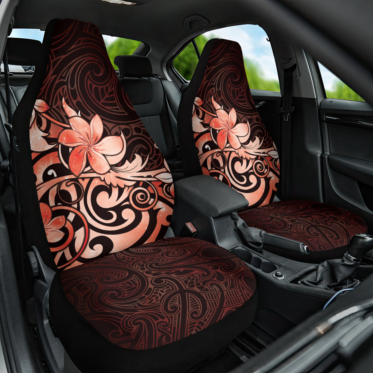 Matariki New Zealand Car Seat Cover Maori Pattern Red Galaxy