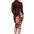 Matariki New Zealand Family Matching Long Sleeve Bodycon Dress and Hawaiian Shirt Maori Pattern Red Galaxy