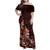 Matariki New Zealand Family Matching Off Shoulder Maxi Dress and Hawaiian Shirt Maori Pattern Red Galaxy