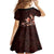 Matariki New Zealand Family Matching Off Shoulder Short Dress and Hawaiian Shirt Maori Pattern Red Galaxy