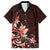 Matariki New Zealand Family Matching Off Shoulder Short Dress and Hawaiian Shirt Maori Pattern Red Galaxy