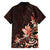 Matariki New Zealand Family Matching Off Shoulder Short Dress and Hawaiian Shirt Maori Pattern Red Galaxy