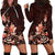 Matariki New Zealand Hoodie Dress Maori Pattern Red Galaxy