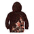 Matariki New Zealand Kid Hoodie Maori Pattern Red Galaxy