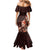 Matariki New Zealand Mermaid Dress Maori Pattern Red Galaxy