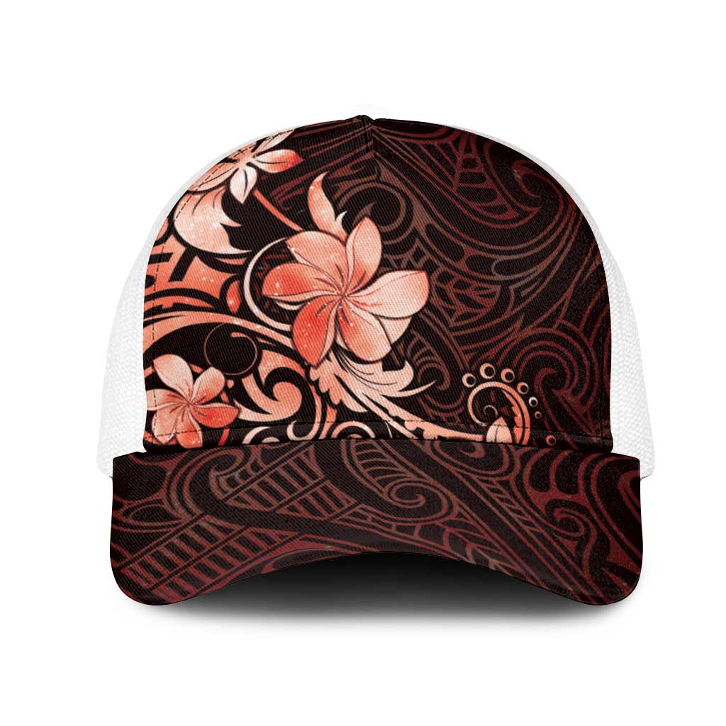 Matariki New Zealand Mesh Trucker Cap Maori Pattern Red Galaxy LT05 One Size White Red - Polynesian Pride