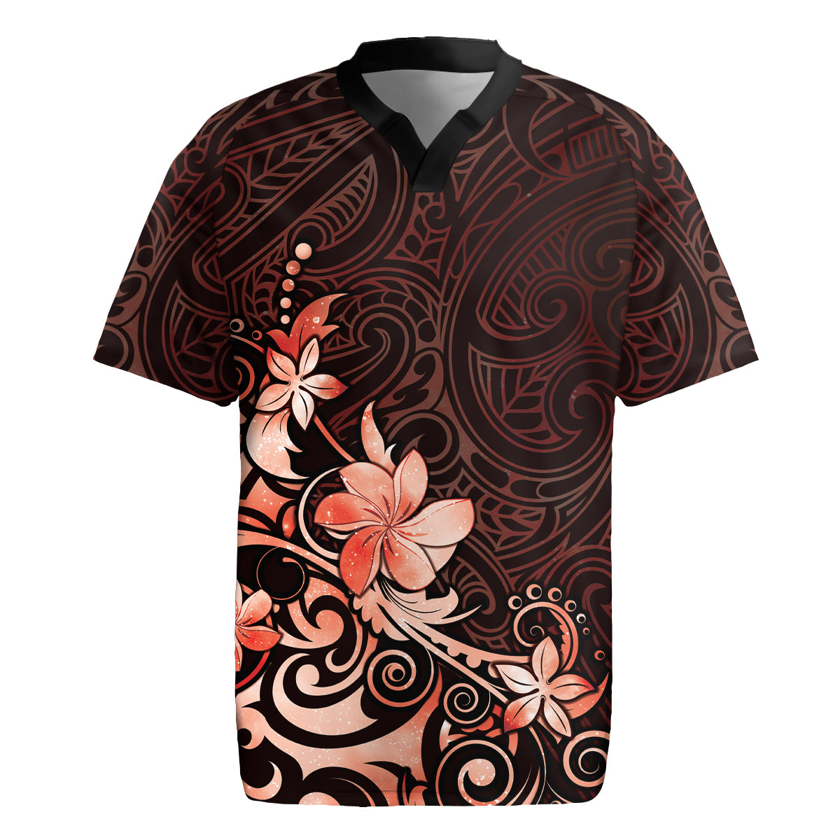 Matariki New Zealand Rugby Jersey Maori Pattern Red Galaxy