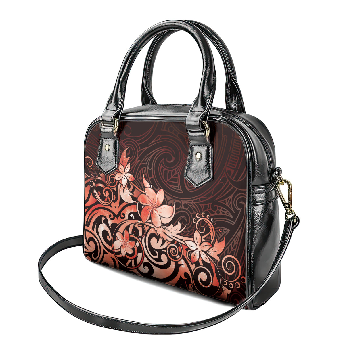 Matariki New Zealand Shoulder Handbag Maori Pattern Red Galaxy