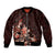 Matariki New Zealand Sleeve Zip Bomber Jacket Maori Pattern Red Galaxy