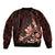 Matariki New Zealand Sleeve Zip Bomber Jacket Maori Pattern Red Galaxy