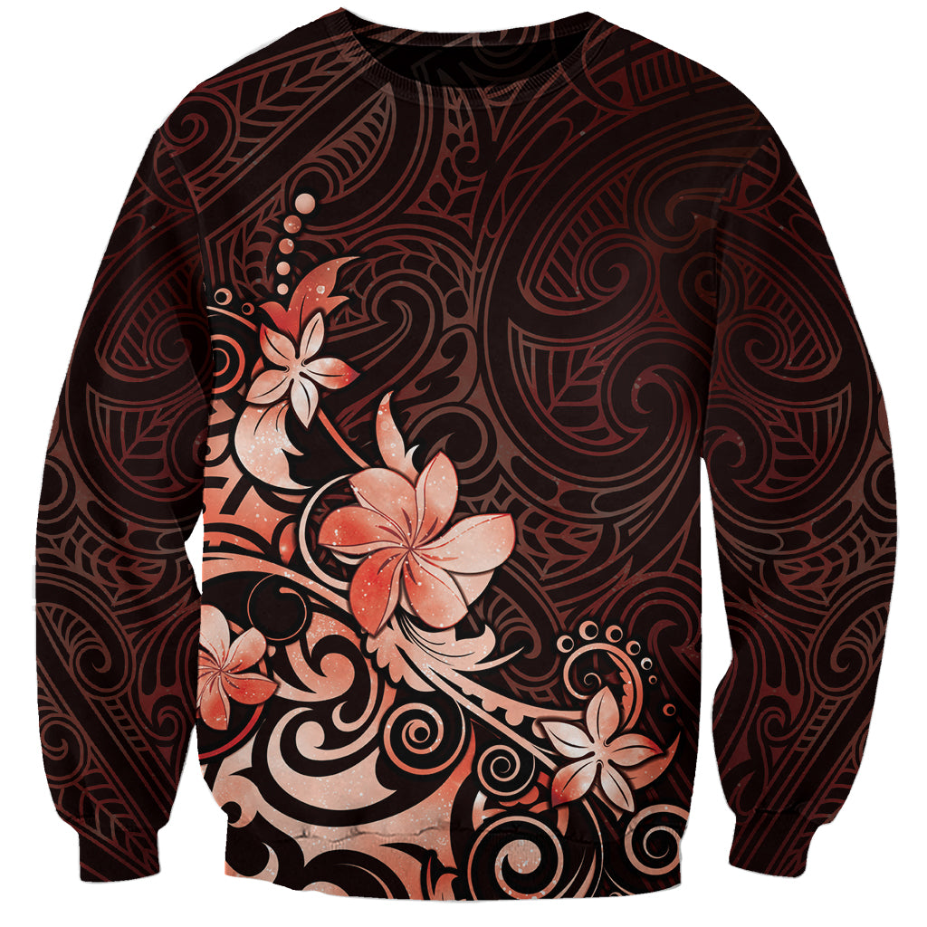 Matariki New Zealand Sweatshirt Maori Pattern Red Galaxy