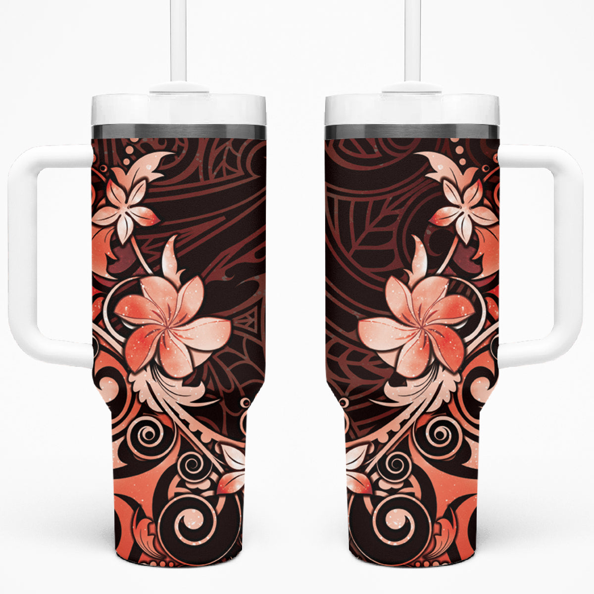 Matariki New Zealand Tumbler With Handle Maori Pattern Red Galaxy