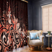 Matariki New Zealand Window Curtain Maori Pattern Red Galaxy