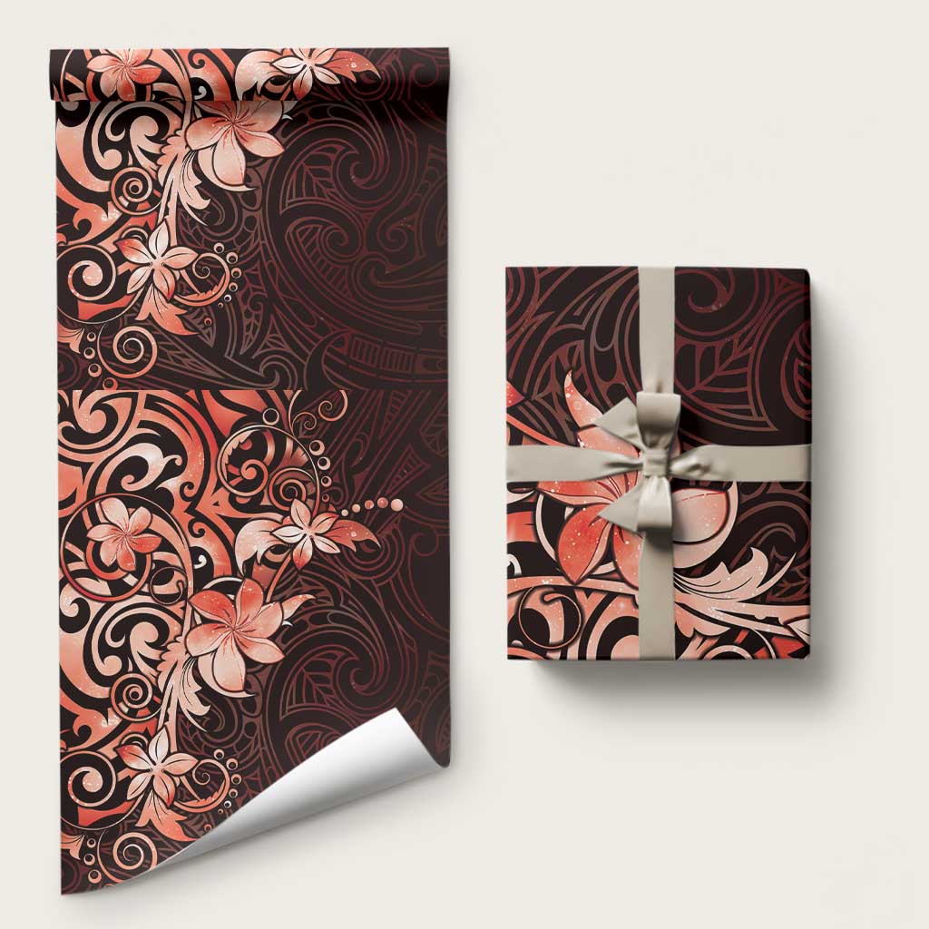 Matariki New Zealand Wrapping Paper Maori Pattern Red Galaxy - Polynesian Pride