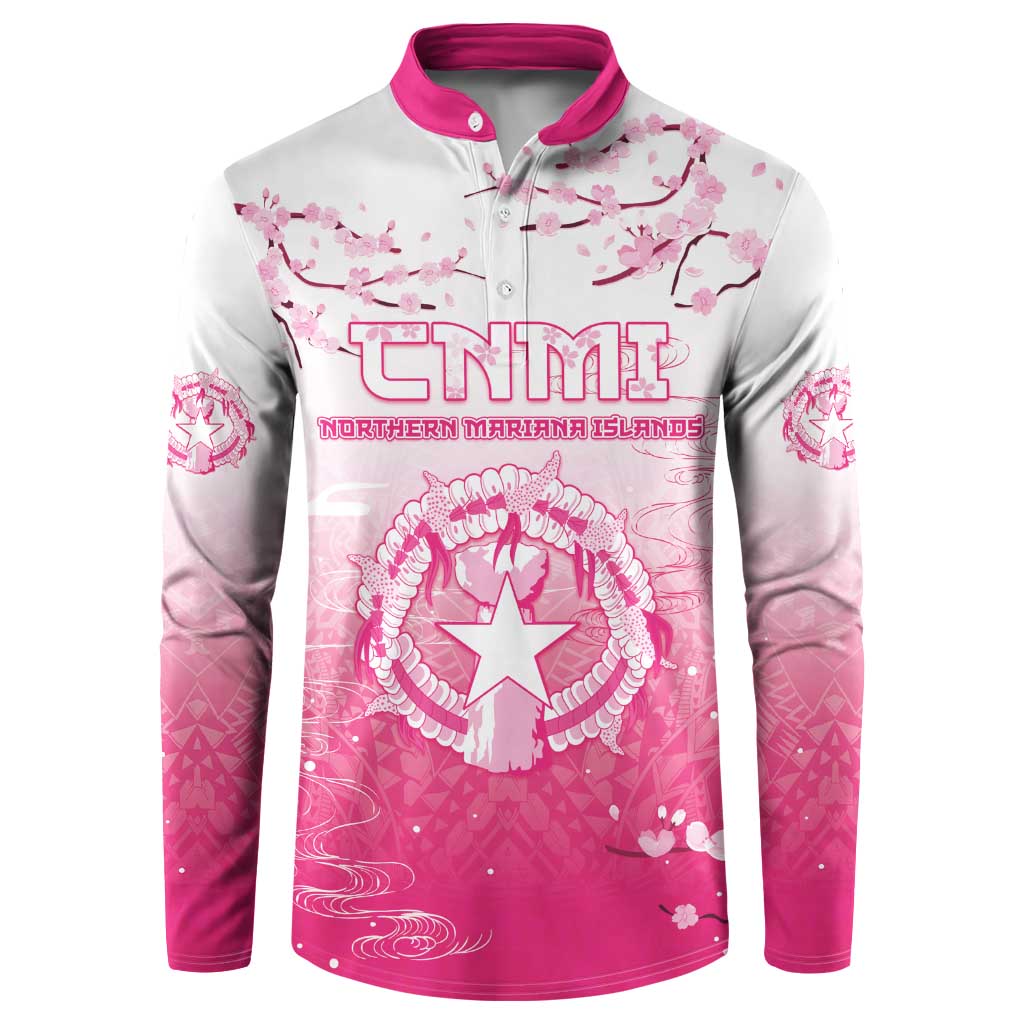 Personalized Sakura Marianas Button Sweatshirt CNMI Seal