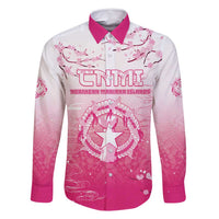 Personalized Sakura Marianas Family Matching Long Sleeve Bodycon Dress and Hawaiian Shirt CNMI Seal