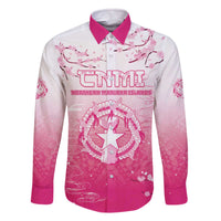 Personalized Sakura Marianas Family Matching Off The Shoulder Long Sleeve Dress and Hawaiian Shirt CNMI Seal