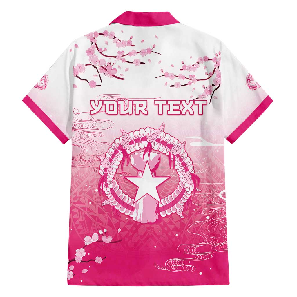 Personalized Sakura Marianas Family Matching Off Shoulder Maxi Dress and Hawaiian Shirt CNMI Seal