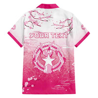 Personalized Sakura Marianas Family Matching Puletasi and Hawaiian Shirt CNMI Seal