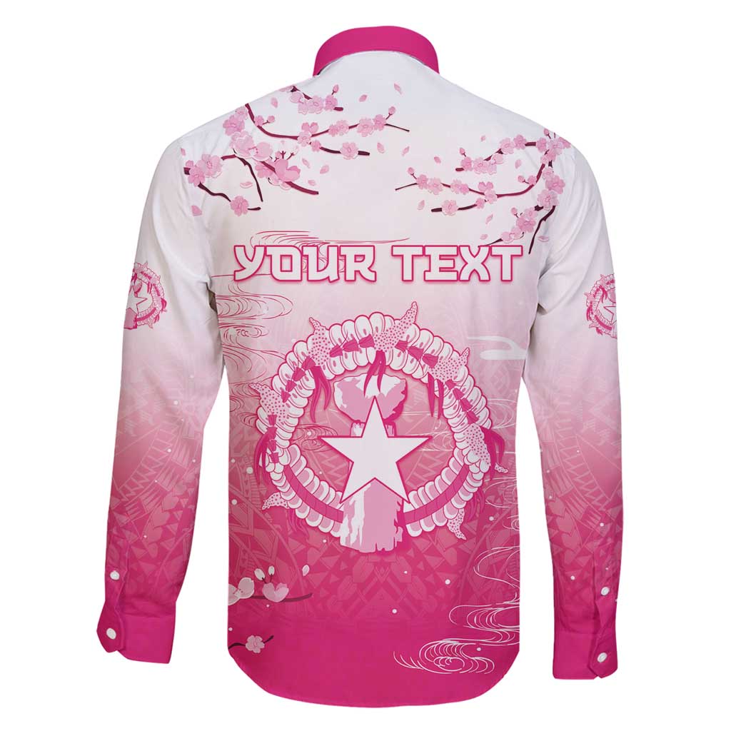 Personalized Sakura Marianas Family Matching Puletasi and Hawaiian Shirt CNMI Seal