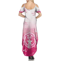 Personalized Sakura Marianas Family Matching Summer Maxi Dress and Hawaiian Shirt CNMI Seal