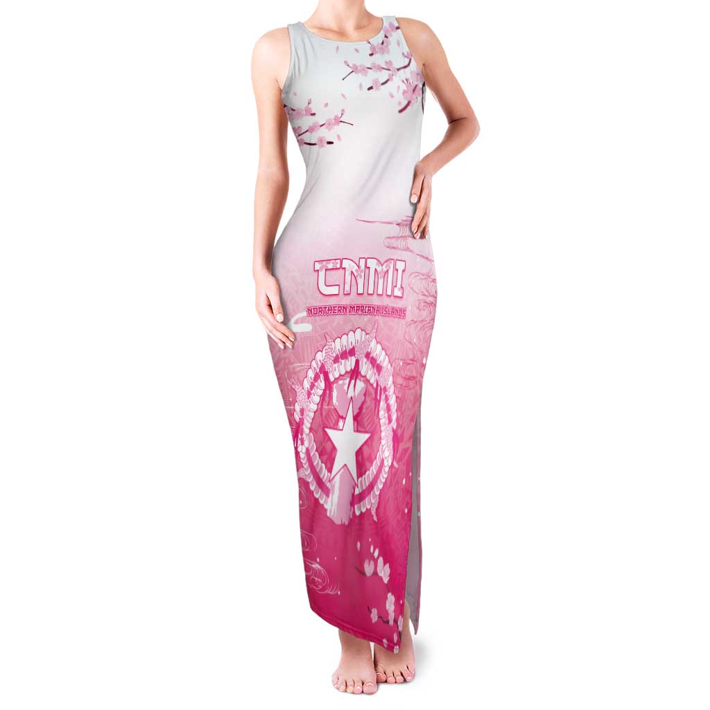 Personalized Sakura Marianas Family Matching Tank Maxi Dress and Hawaiian Shirt CNMI Seal