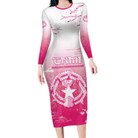 Personalized Sakura Marianas Long Sleeve Bodycon Dress CNMI Seal