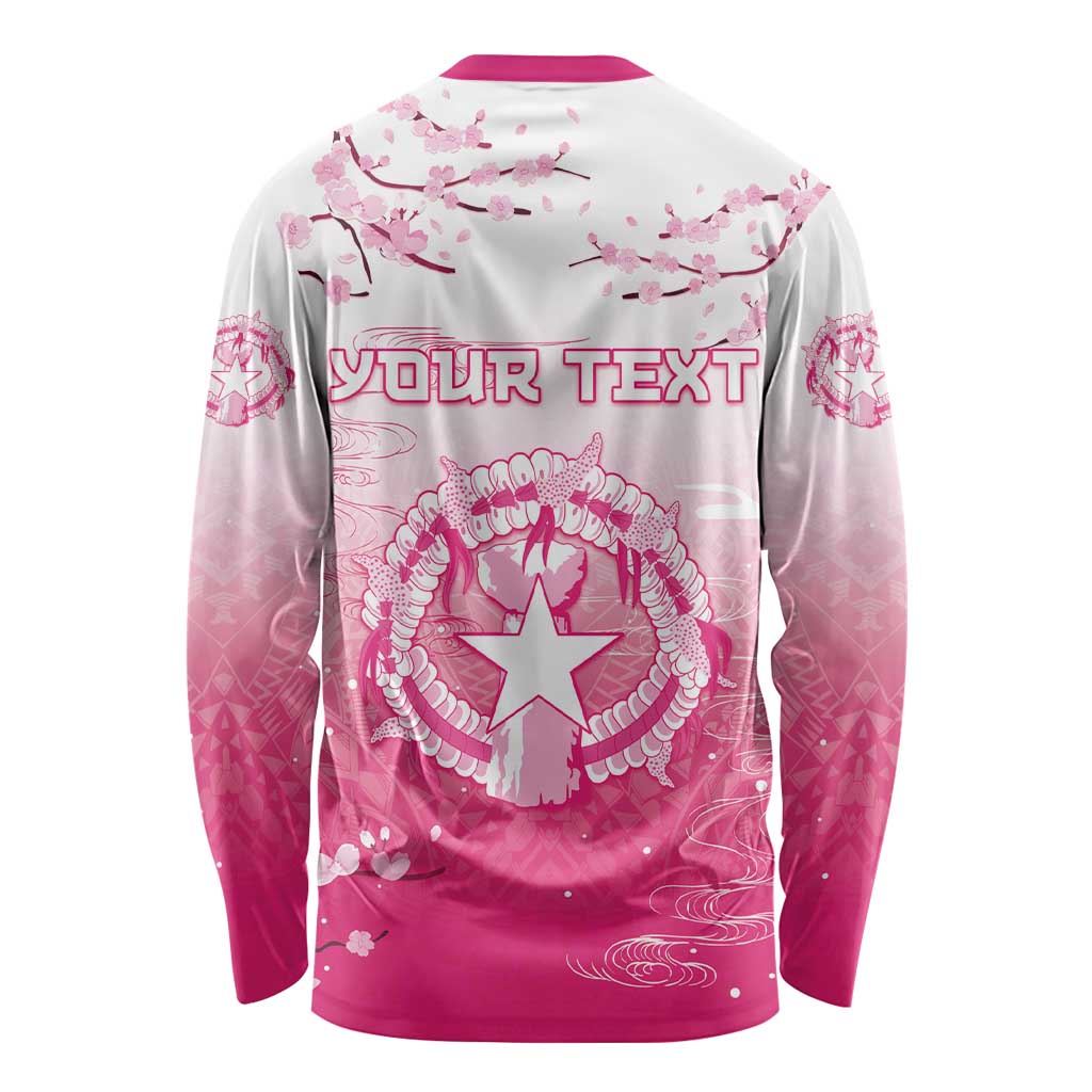Personalized Sakura Marianas Long Sleeve Shirt CNMI Seal