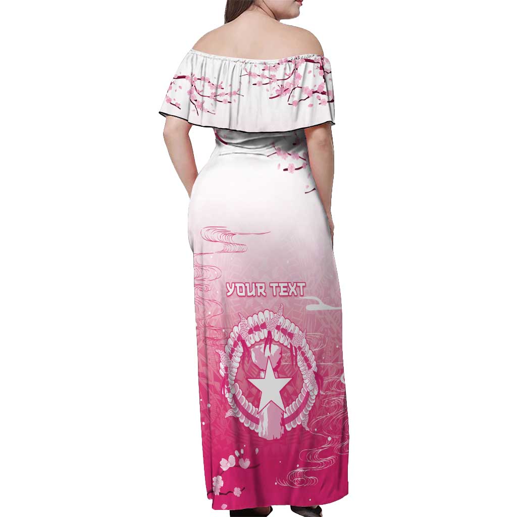 Personalized Sakura Marianas Off Shoulder Maxi Dress CNMI Seal