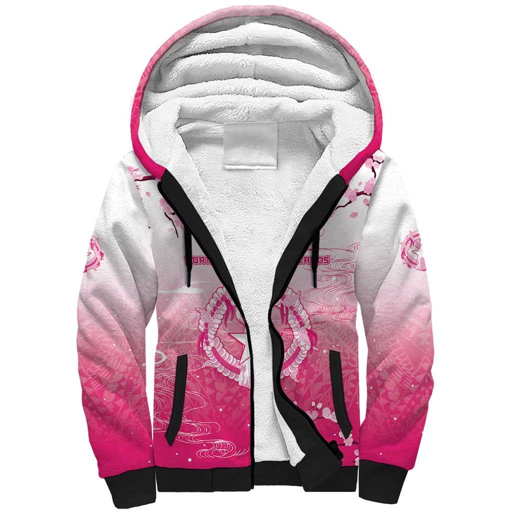Personalized Sakura Marianas Sherpa Hoodie CNMI Seal LT05 Unisex Pink - Polynesian Pride