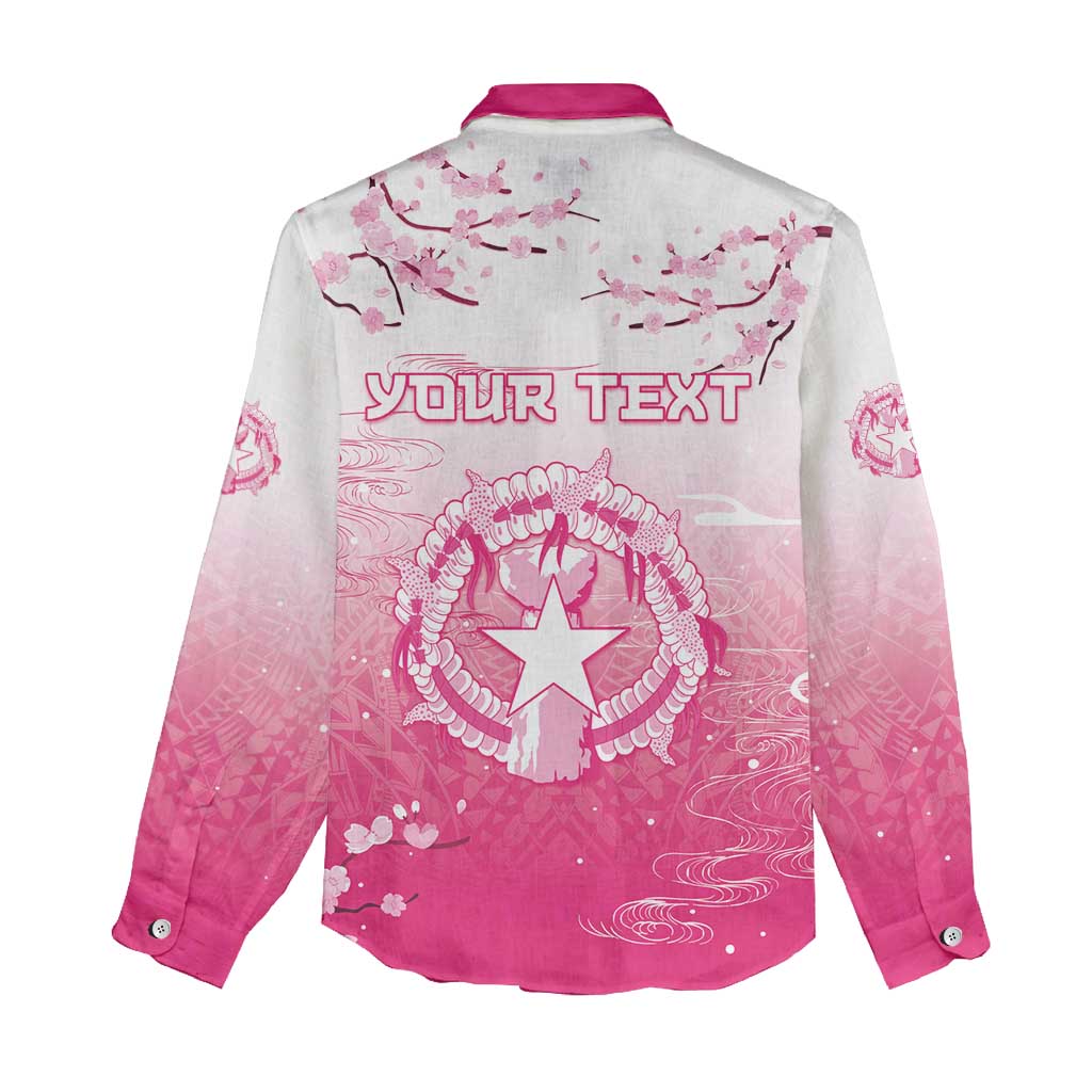Personalized Sakura Marianas Women Casual Shirt CNMI Seal