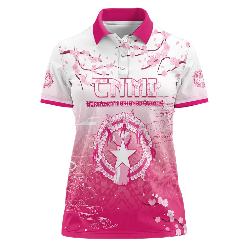Personalized Sakura Marianas Women Polo Shirt CNMI Seal