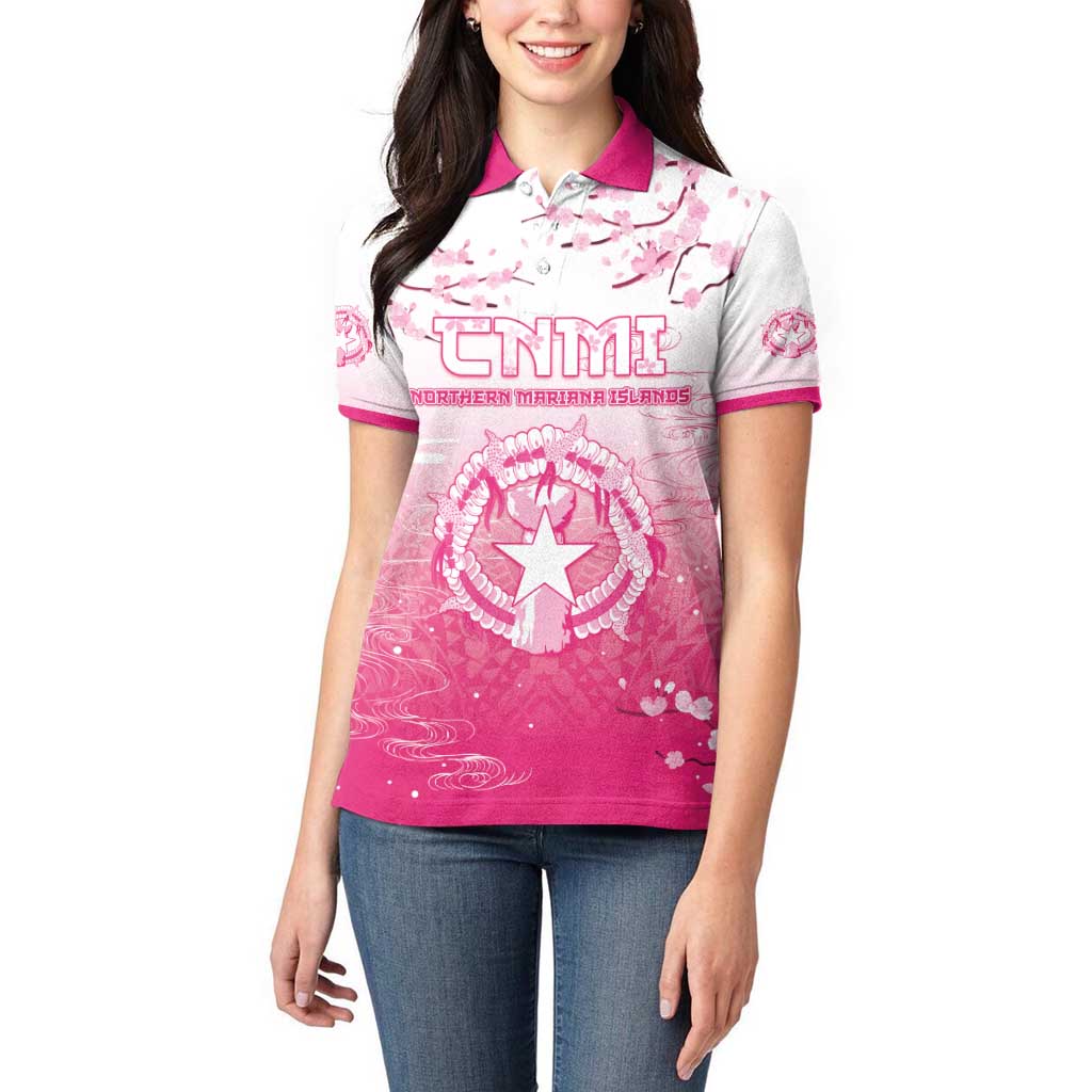 Personalized Sakura Marianas Women Polo Shirt CNMI Seal