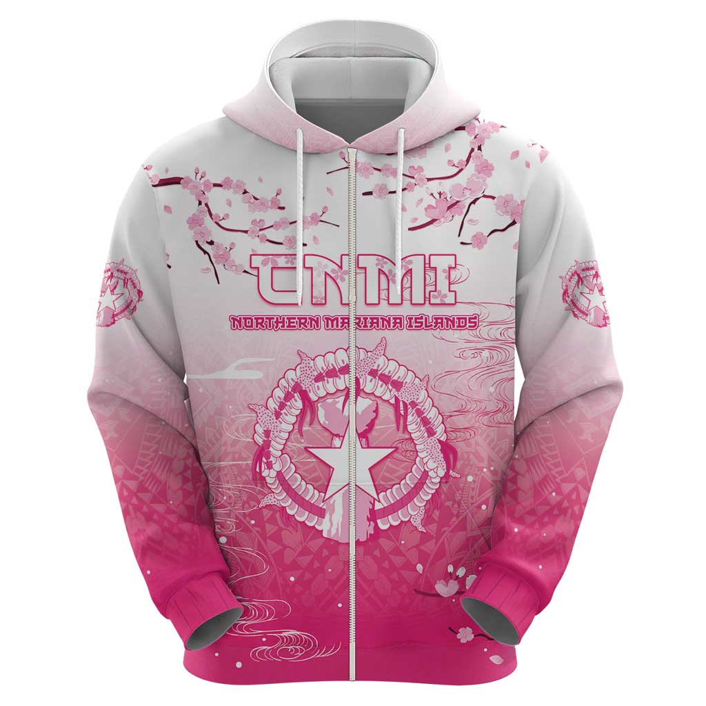 Personalized Sakura Marianas Zip Hoodie CNMI Seal