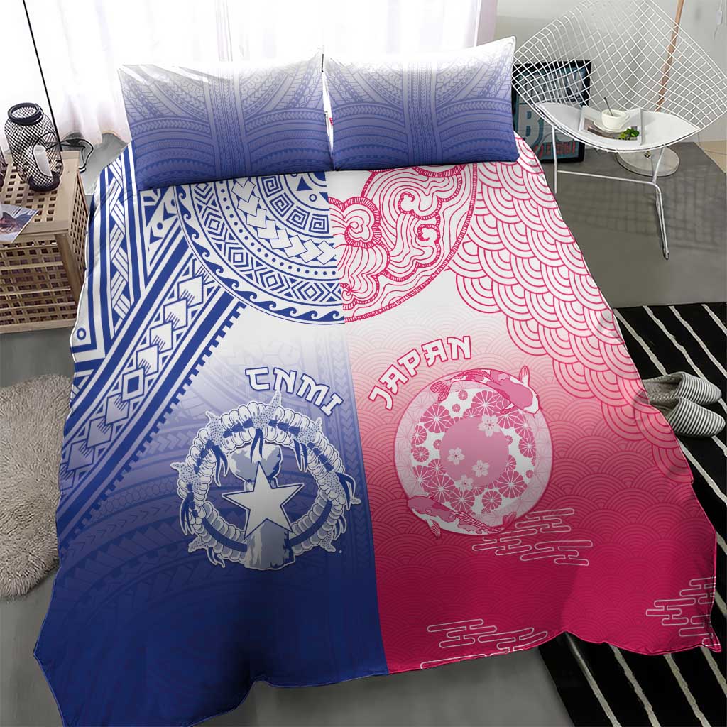 Northern Mariana Islands And Japan Together Bedding Set