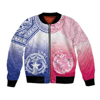Custom Northern Mariana Islands And Japan Together Bomber Jacket
