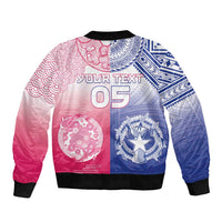 Custom Northern Mariana Islands And Japan Together Bomber Jacket