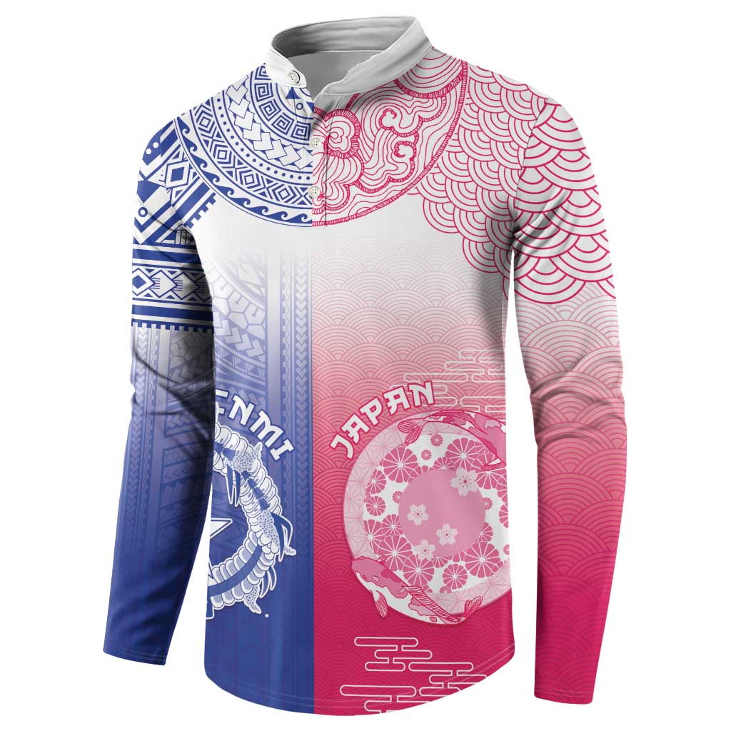 Custom Northern Mariana Islands And Japan Together Button Sweatshirt