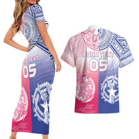 Custom Northern Mariana Islands And Japan Together Couples Matching Short Sleeve Bodycon Dress and Hawaiian Shirt