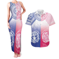 Custom Northern Mariana Islands And Japan Together Couples Matching Tank Maxi Dress and Hawaiian Shirt