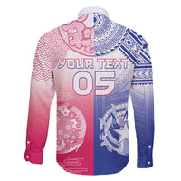 Custom Northern Mariana Islands And Japan Together Family Matching Long Sleeve Bodycon Dress and Hawaiian Shirt